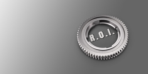 ROI Title On Gear Against Metallic Background