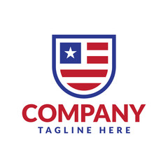 Fototapeta premium American shield logo design