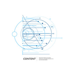 Geometry abstract pattern with connected lines and circles. Vector technology illustration on white background