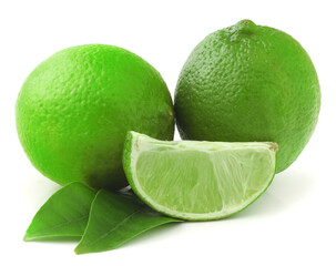 Limes isolated on a white background