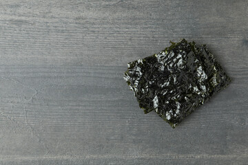 Concept of Japanese food, seaweed nori, space for text