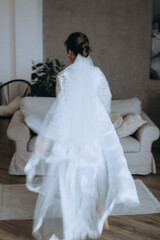 Naklejka premium bride in wedding dress