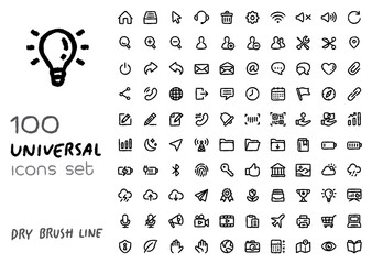 set of universal icons for web application, user interface and mobile app
