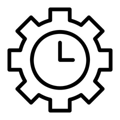 time management line icon