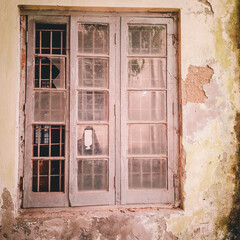 old window in old building and old beauty in Bangladesh.
