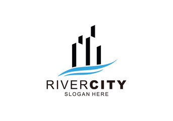 river city town logo design