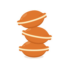 Dorayaki vector illustration. Dorayaki is a Japanese snack. Dorayaki is a Japanese snack.