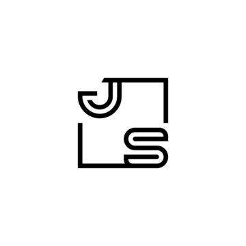 JS futuristic in line concept with high quality logo design