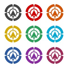 Compass, Wind rose icon color set