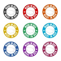 Made in USA seal or stamp color set
