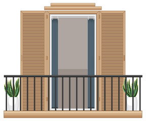 Balcony of apartment building facade