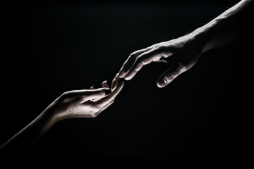 Hands at the time of rescue. Tenderness, tendet touch. Friends greeting, teamwork, friendship. Rescue, helping gesture or hands. Helping hand of a friend. Handshake, arms and friendship.