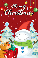 Fototapeta na wymiar Merry Christmas greeting card or poster design