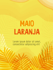 May 18 is the National Day Against  Exploitation of Children in Brazil. Banner for web, orange, orange with leaves