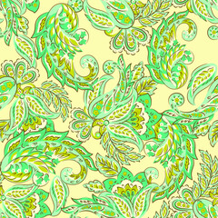 Fototapeta na wymiar paisley seamless Vector pattern. batik style background
