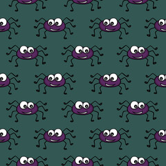 Obraz premium Seamless pattern background of funny spider