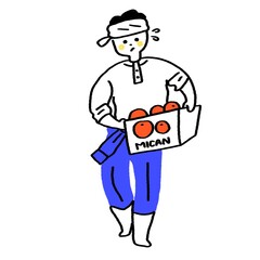 農業、農家の作業風景イラスト