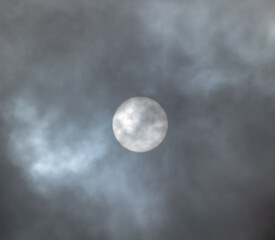 full moon in clouds