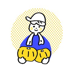 農業、農家の作業風景イラスト