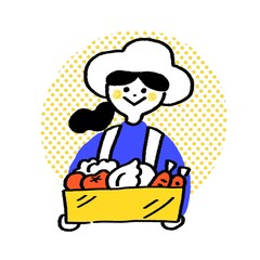 農業、農家の作業風景イラスト