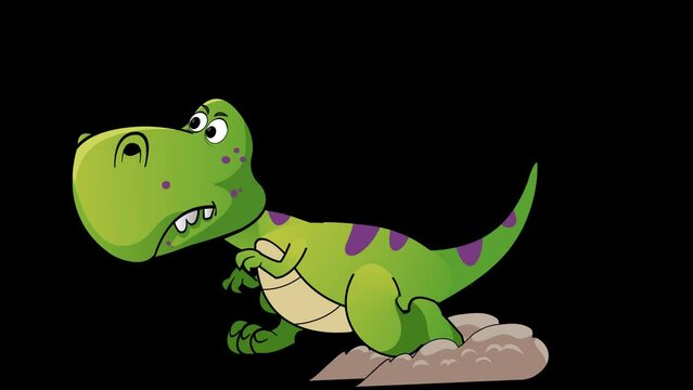 Cute and funny dinosaur animation walking.