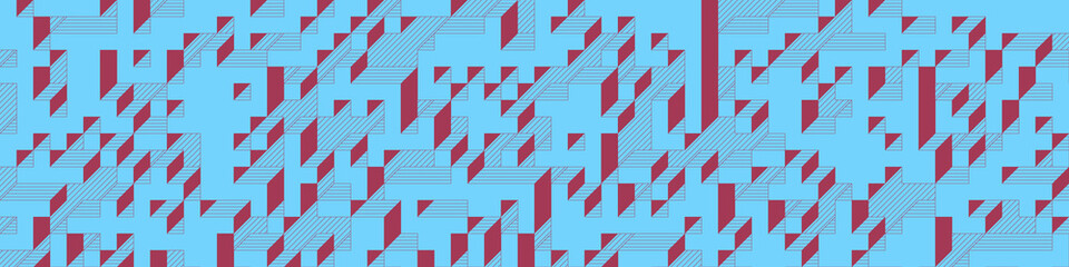 Fototapeta premium Implementation of Edward Zajec’s “Il Cubo” from 1971. Essentially a Truchet tile set of 8 tiles and rules for placement art illustration