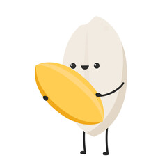 Rice character design. rice vector on white background. Paddy vector.