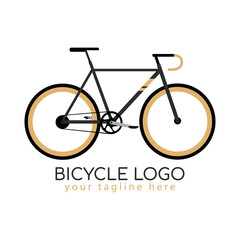 Minimalist bicycle logo design, vector illustration.