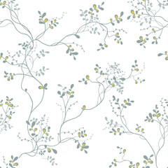 seamless pattern of branches and leaves