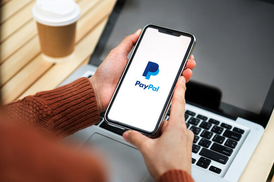 Thailand.April 22, 2022: PayPal the largest operator of electronic money it was founded in 1998. PayPal most popular way of reception and sending Internet of payments .