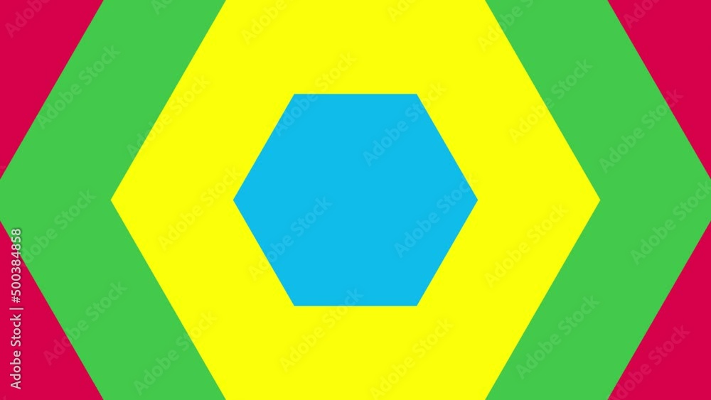 Aufkleber multicolor zooming hexagonal elements. abstract dynamic geometric background. seamless loop geometri