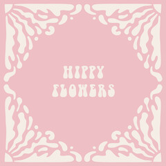 Vector illustration in simple linear style - design templates - hippie style - frames and prints with copy space for text