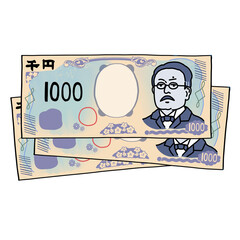 3枚の千円札（北里柴三郎）