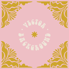 Vector illustration in simple linear style - design templates - hippie style - frames and prints with copy space for text