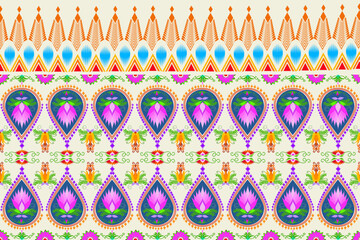 Seamless floral pattern designed for carpets, wallpaper, clothing, batik and coloring books.