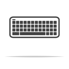 Computer keyboard icon transparent vector isolated - obrazy, fototapety, plakaty