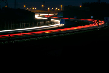 lights of cars with night. long exposure