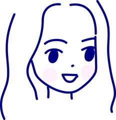 Vector drawing cute cartoon face