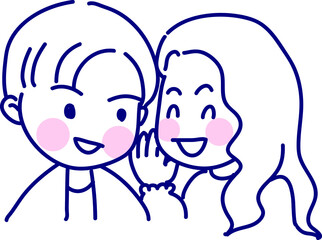 Vector drawing cute cartoon face