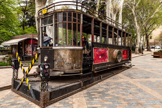 old tram in tbilisi georgia