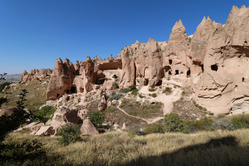 Fototapeta premium spectacular fairy chimneys landscape in zelve open air museum, cappadocia