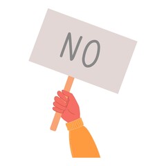 No banner. Isolated text placard, hand hold right or wrong message. Idea or choice, correct and incorrect dialog mark decent concept