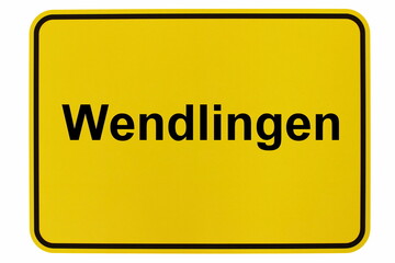 Illustration eines Ortsschildes der Stadt Wendlingen