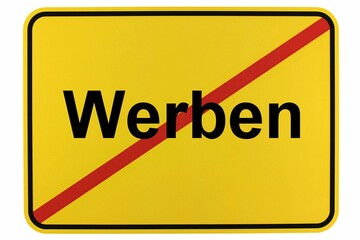 Illustration eines Ortsschildes der Stadt Werben