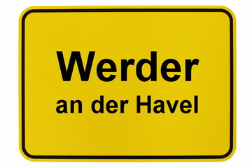 Illustration eines Ortsschildes der Stadt Werder an der Havel