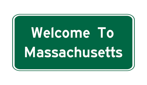 Welcome to Massachusetts road sign
