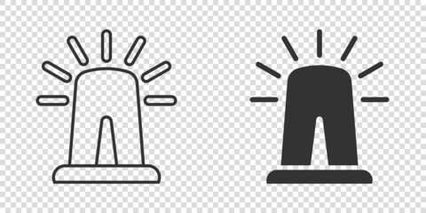 Emergency alarm icon in flat style. Alert lamp vector illustration on isolated background. Police urgency sign business concept.