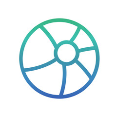Fototapeta premium Beach ball , Summer gradient icon.