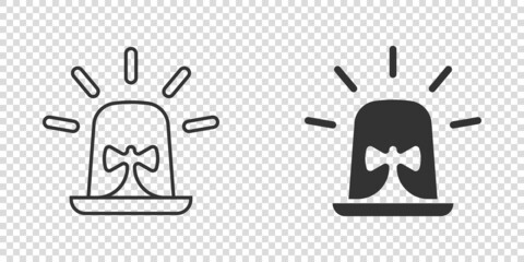Emergency alarm icon in flat style. Alert lamp vector illustration on isolated background. Police urgency sign business concept.