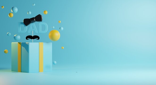 happy father's day celebration, holiday party family, i love dad, 3d illustration